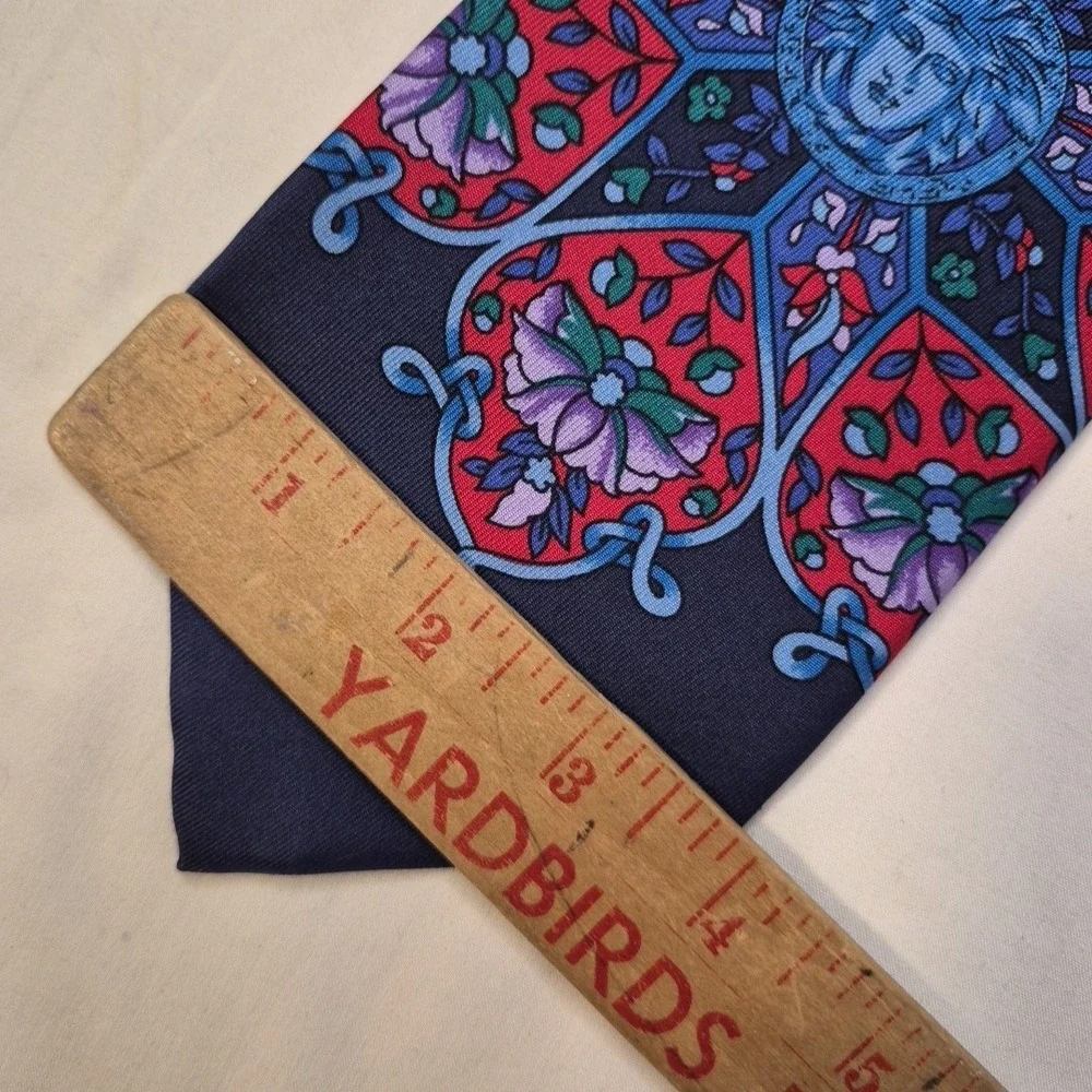 Gianni‎ Versace Mens Tie Medusa Head Flowers Striped Colorful Silk Necktie Spain